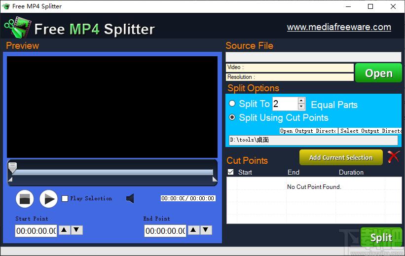 Free Mp4 Splitter下载,MP4视频剪辑软件,视频处理,视频编辑