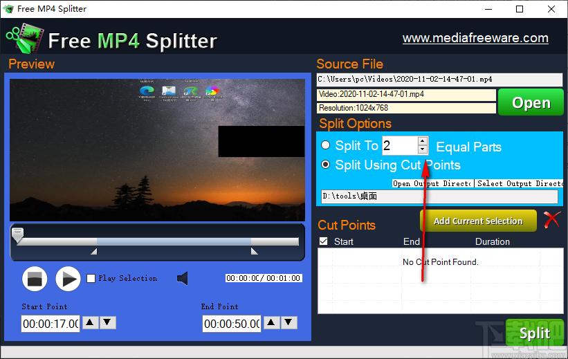 Free Mp4 Splitter下载,MP4视频剪辑软件,视频处理,视频编辑